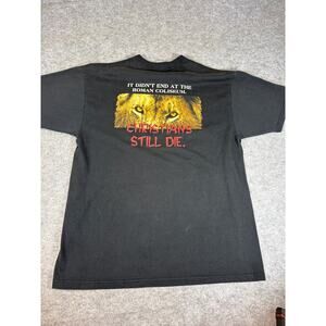 VINTAGE Jesus VOM Shirt Mens XL Black Graphic Voice Of The Martyrs Christian